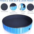 Foldable Pool 63"X12" XXL Portable Swimming Pool/Kiddie Pool, Hard Plastic Bath Tub for Indoor Outdoor for Pets Large Dogs Cats and Kids