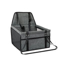Pet Dog Cat Car Seat Booster for Small & Medium Pets, Portable Breathable Foldable Pet Carrier Seat Safety Anti-Collapse for Travel with Seat Belt, Dark Gray