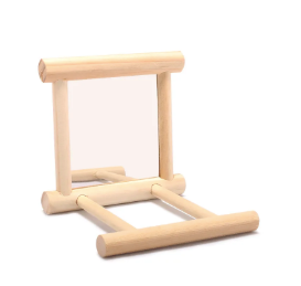 Parrot Mirror Swing | Interactive Wooden Bird Toy