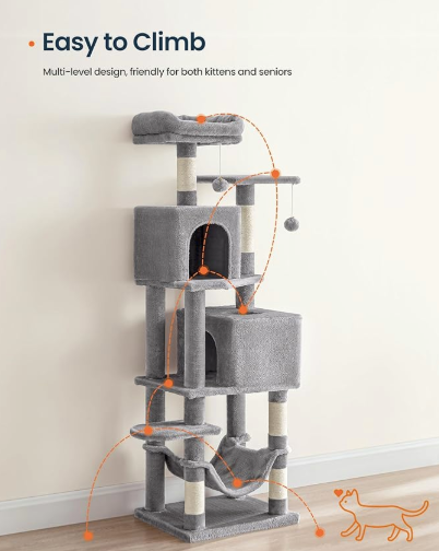 Cat Tree for Indoor Cats | Multi-Level Cat Tower with Scratching Posts