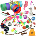 32 piece interactive cat toy variety pack with crinkle balls and feathers