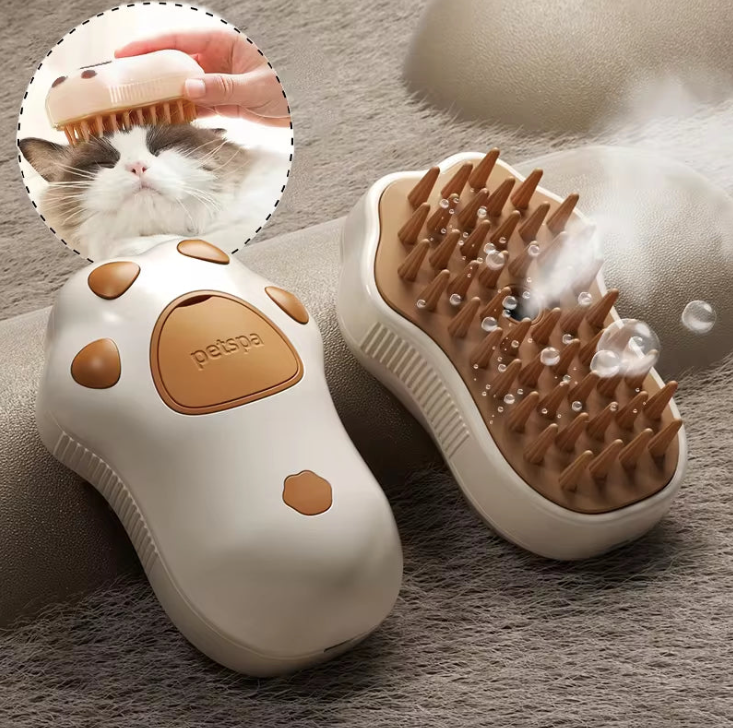 Pet Steam Brush Comb | 3-in-1 Electric Grooming Tool